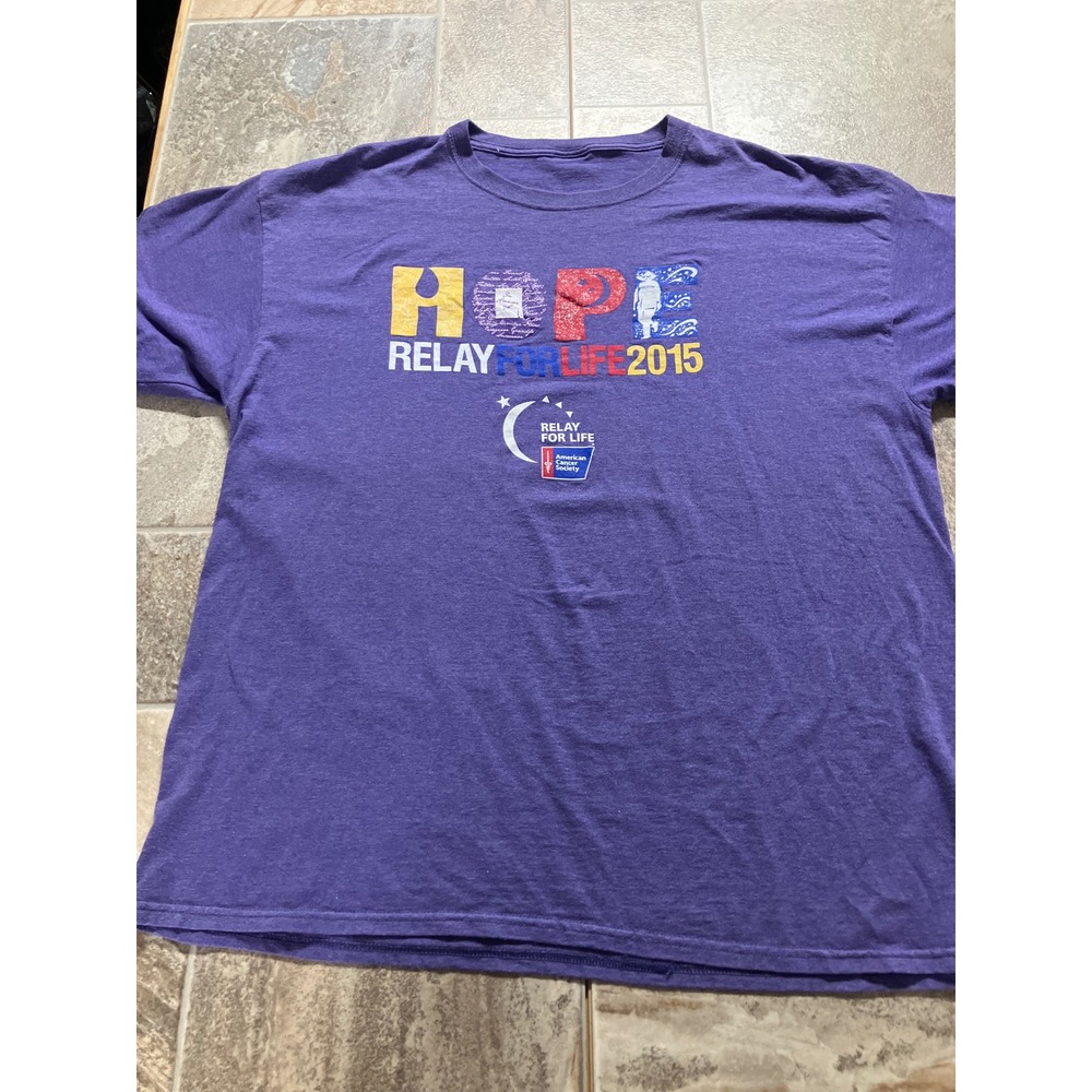 Relay For Life 2015‎ HOPE Survivor T Shirt Purple American Cancer Society
